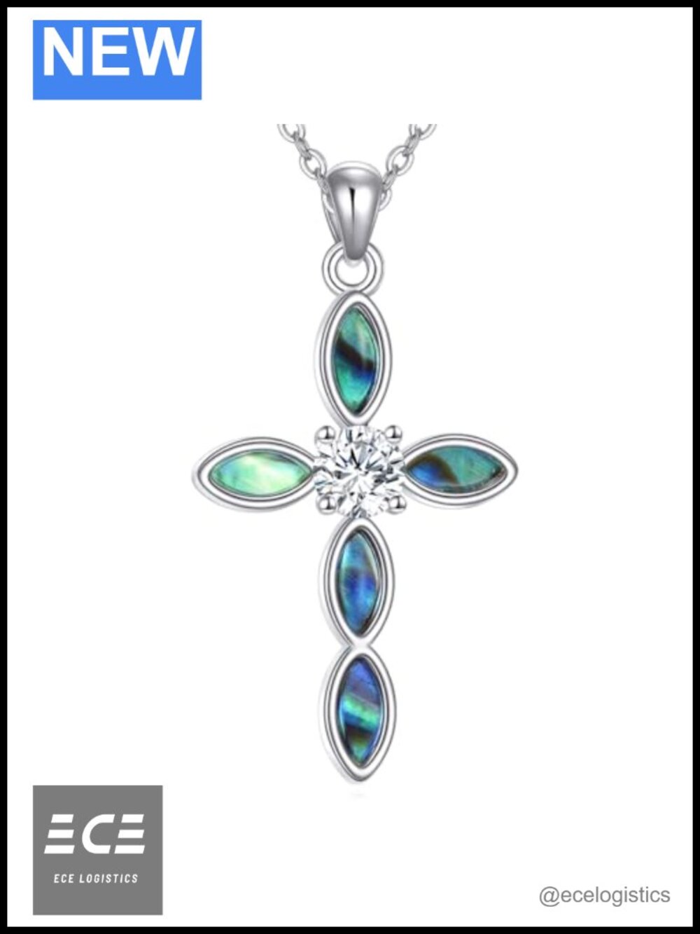 925 Sterling Silver Cross Necklace Butterfly Pendant Christian Jewelry Gift